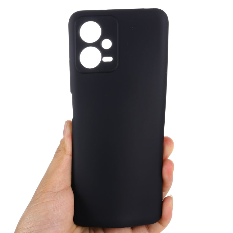 For Xiaomi Redmi Note 12 5G India / Poco X5 Pure Color Liquid Silicone Shockproof Full Coverage Phone Case(Black) by buy2fix