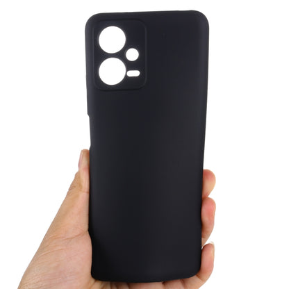 For Xiaomi Redmi Note 12 5G India / Poco X5 Pure Color Liquid Silicone Shockproof Full Coverage Phone Case(Black) by buy2fix
