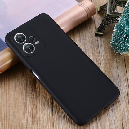 For Xiaomi Redmi Note 12 5G India / Poco X5 Pure Color Liquid Silicone Shockproof Full Coverage Phone Case(Black) by buy2fix