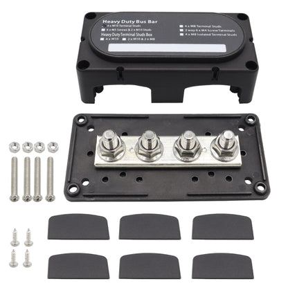 CP-3088-01 300A 48V 4-way M10 Terminal Busbar(Black) - Booster Cable & Clip by buy2fix | Online Shopping UK | buy2fix