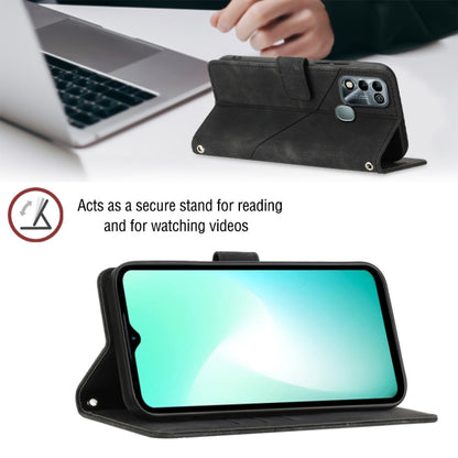 For Infinix Hot 11 Play / Hot 10 Play / Hot 9 Play Skin-feel Embossed Leather Phone Case(Black) - Infinix Cases by buy2fix | Online Shopping UK | buy2fix