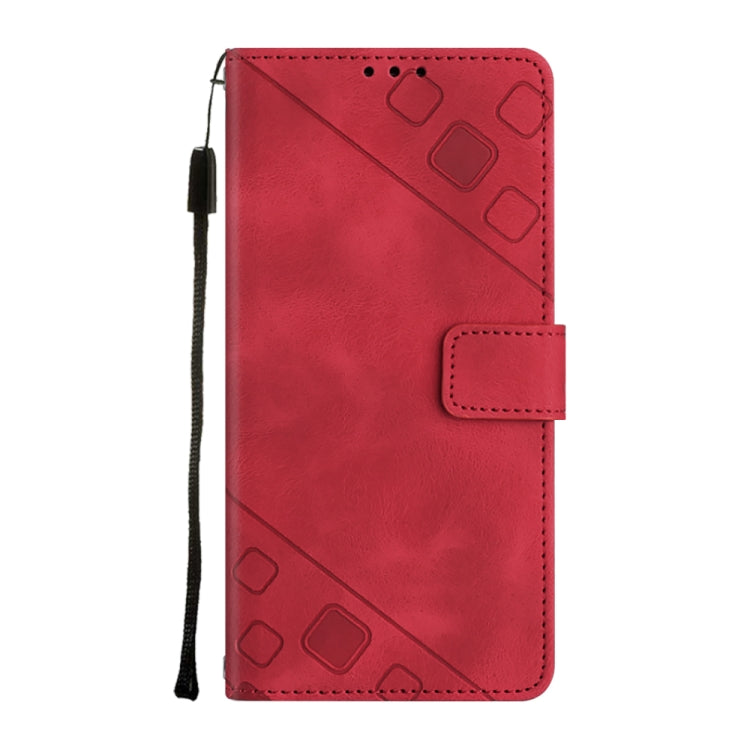 For Infinix Smart 7 X6515 Skin-feel Embossed Leather Phone Case(Red) - Infinix Cases by buy2fix | Online Shopping UK | buy2fix
