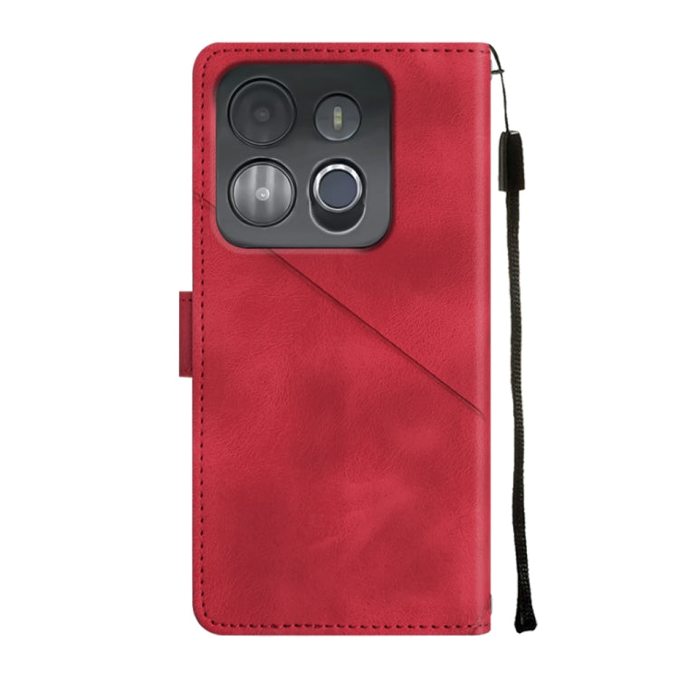 For Infinix Smart 7 X6515 Skin-feel Embossed Leather Phone Case(Red) - Infinix Cases by buy2fix | Online Shopping UK | buy2fix