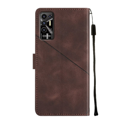 For Tecno Pova 2 Skin-feel Embossed Leather Phone Case(Brown) by buy2fix