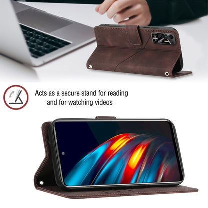 For Tecno Pova 2 Skin-feel Embossed Leather Phone Case(Brown) by buy2fix