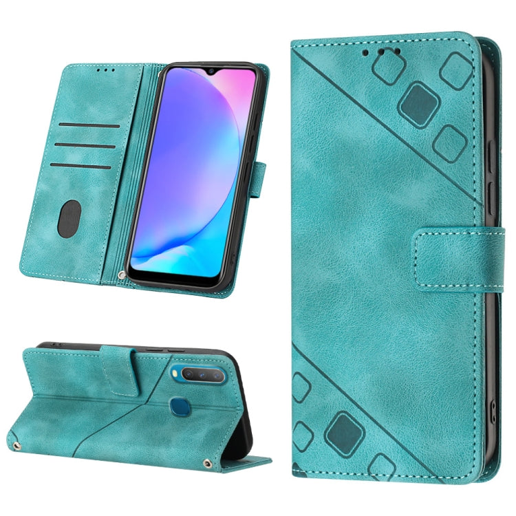 For vivo Y17 / Y15 / Y12 / U10 / Y11 / Y3 Skin-feel Embossed Leather Phone Case(Green) - vivo Cases by buy2fix | Online Shopping UK | buy2fix