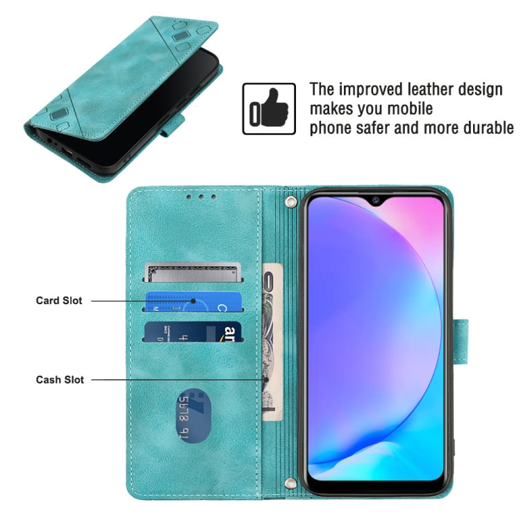 For vivo Y17 / Y15 / Y12 / U10 / Y11 / Y3 Skin-feel Embossed Leather Phone Case(Green) - vivo Cases by buy2fix | Online Shopping UK | buy2fix