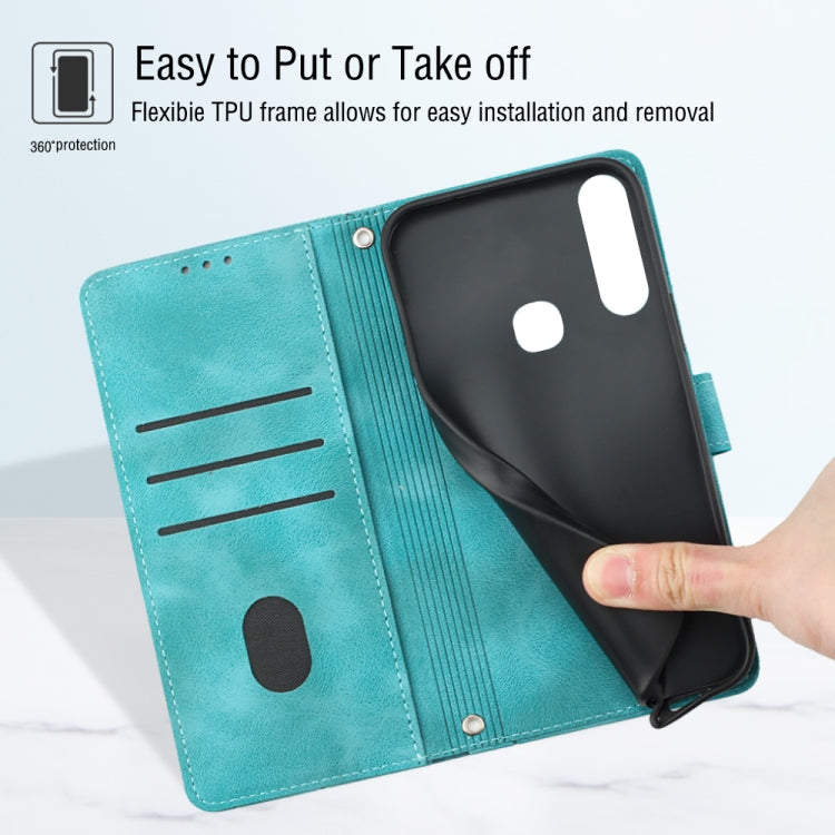 For vivo Y17 / Y15 / Y12 / U10 / Y11 / Y3 Skin-feel Embossed Leather Phone Case(Green) - vivo Cases by buy2fix | Online Shopping UK | buy2fix
