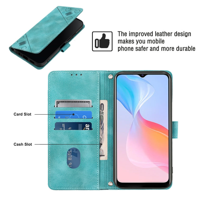 For vivo Y21 2021 / Y33s / Y21s Skin-feel Embossed Leather Phone Case(Green) - vivo Cases by buy2fix | Online Shopping UK | buy2fix