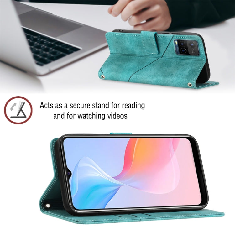 For vivo Y21 2021 / Y33s / Y21s Skin-feel Embossed Leather Phone Case(Green) - vivo Cases by buy2fix | Online Shopping UK | buy2fix