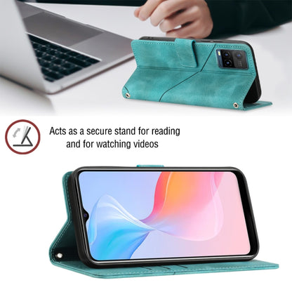For vivo Y21 2021 / Y33s / Y21s Skin-feel Embossed Leather Phone Case(Green) - vivo Cases by buy2fix | Online Shopping UK | buy2fix