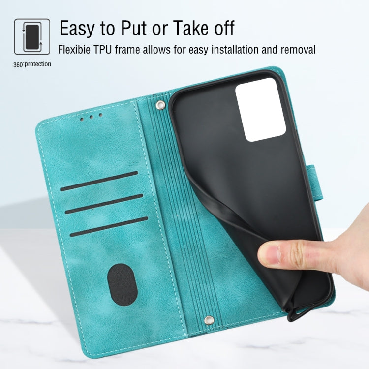 For vivo Y21 2021 / Y33s / Y21s Skin-feel Embossed Leather Phone Case(Green) - vivo Cases by buy2fix | Online Shopping UK | buy2fix