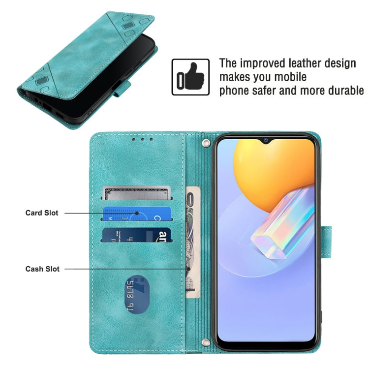 For vivo Y51 2020 / Y31 2021 / Y51a / Y53s 4G Skin-feel Embossed Leather Phone Case(Green) - vivo Cases by buy2fix | Online Shopping UK | buy2fix