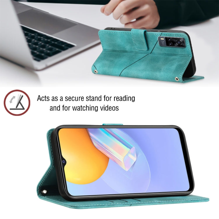 For vivo Y51 2020 / Y31 2021 / Y51a / Y53s 4G Skin-feel Embossed Leather Phone Case(Green) - vivo Cases by buy2fix | Online Shopping UK | buy2fix