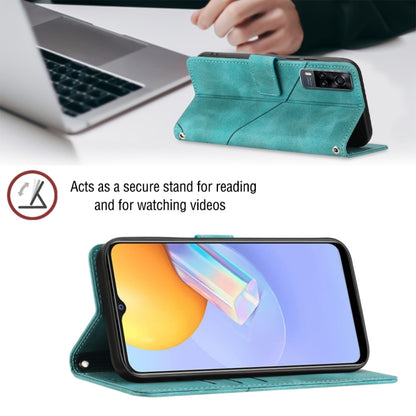 For vivo Y51 2020 / Y31 2021 / Y51a / Y53s 4G Skin-feel Embossed Leather Phone Case(Green) - vivo Cases by buy2fix | Online Shopping UK | buy2fix