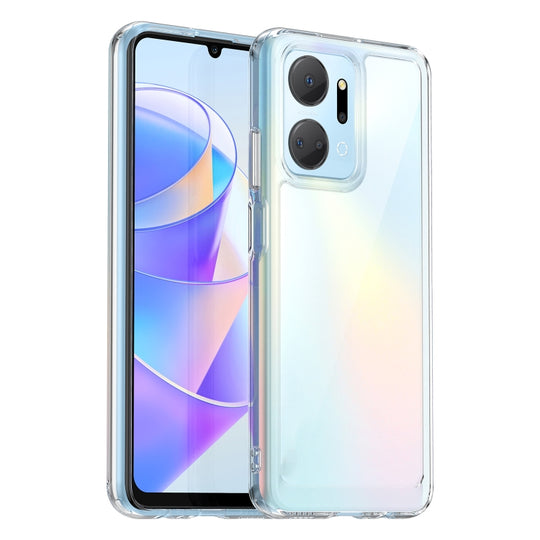 For Honor X7A Colorful Series Acrylic + TPU Phone Case(Transparent)