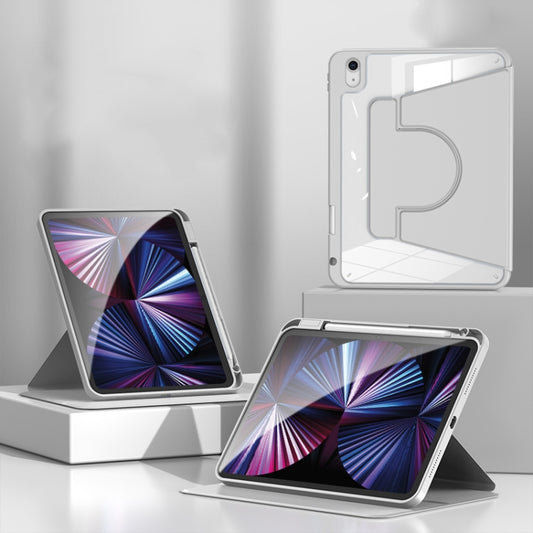 2 in 1 Acrylic Split Rotating Leather Tablet Case For iPad Air 11 2024 / 2022 / 2020 10.9(Grey) - iPad Air (2022) / (2020) 10.9 Cases by buy2fix | Online Shopping UK | buy2fix
