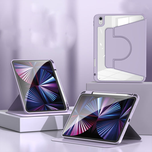 2 in 1 Acrylic Split Rotating Leather Tablet Case For iPad Air 11 2024 / 2022 / 2020 10.9(Lavender) - iPad Air (2022) / (2020) 10.9 Cases by buy2fix | Online Shopping UK | buy2fix