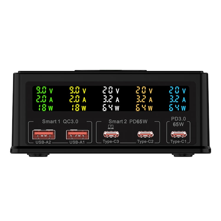 868H 6 in 1 160W 3 PD Type-C + 2 QC3.0 USB Ports Multi Ports Charger(EU Plug) - Multifunction Charger by buy2fix | Online Shopping UK | buy2fix