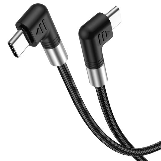 A9 100W USB-C/Type-C to USB-C/Type-C Double Elbow Data Cable, Length:1m by buy2fix