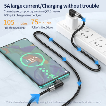 A9 100W USB-C/Type-C to USB-C/Type-C Double Elbow Data Cable, Length:1m by buy2fix
