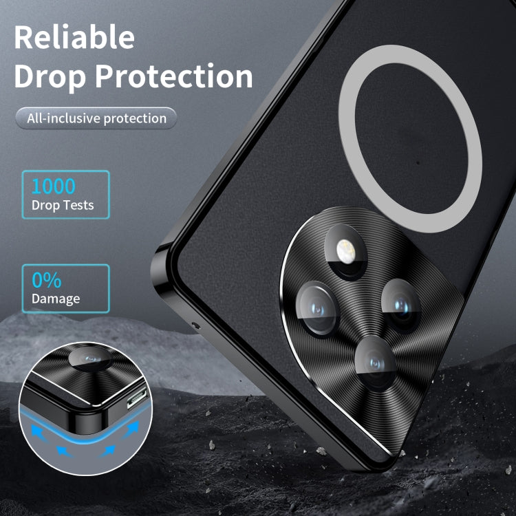 For OnePlus 11 MagSafe Magnetic Frosted Metal Phone Case(Black) - OnePlus Cases by buy2fix | Online Shopping UK | buy2fix