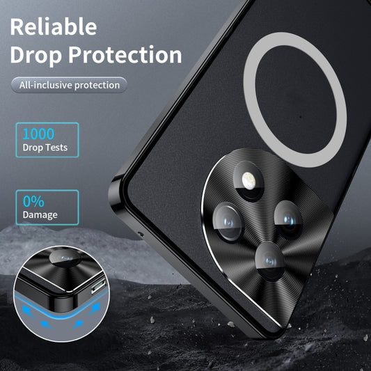 For OnePlus 11 MagSafe Magnetic Frosted Metal Phone Case(Black) - OnePlus Cases by buy2fix | Online Shopping UK | buy2fix