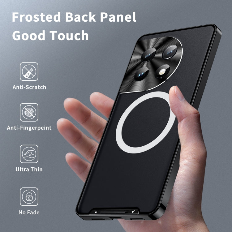 For OnePlus 11 MagSafe Magnetic Frosted Metal Phone Case(Black) - OnePlus Cases by buy2fix | Online Shopping UK | buy2fix