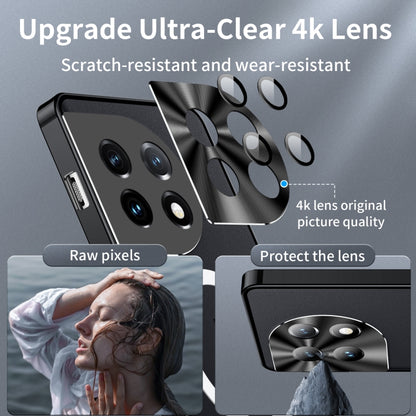 For OnePlus 11 MagSafe Magnetic Frosted Metal Phone Case(Black) - OnePlus Cases by buy2fix | Online Shopping UK | buy2fix