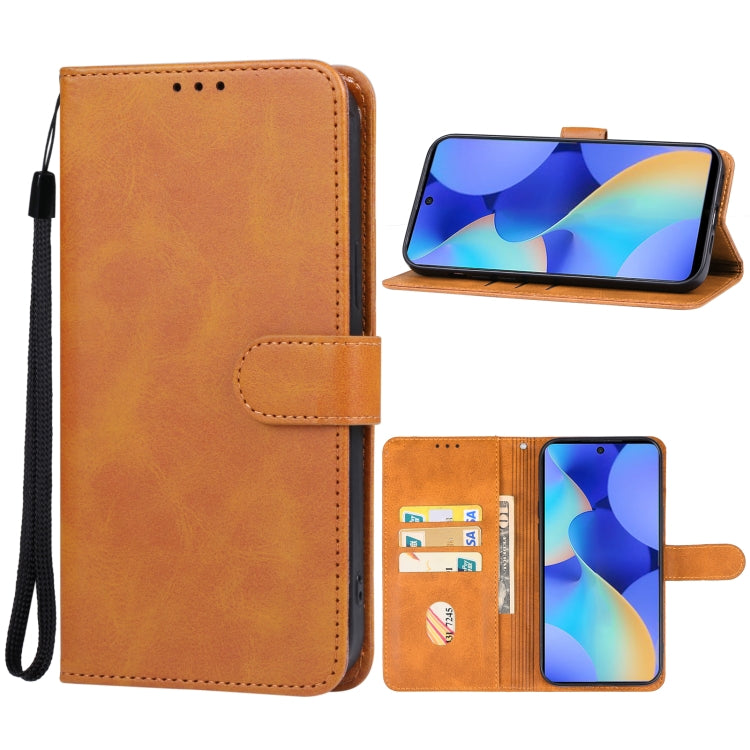 For Tecno Spark 10 Pro Leather Phone Case(Brown) by buy2fix