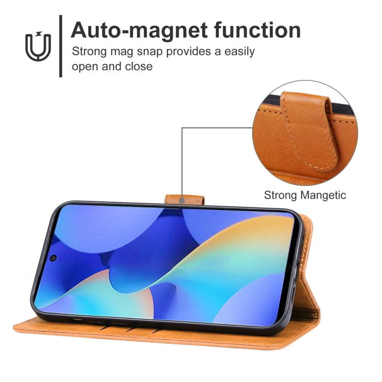 For Tecno Spark 10 Pro Leather Phone Case(Brown) by buy2fix