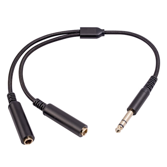 3718 6.35mm Male to Dual Female 1/4 TRS Stereo Audio Cable, Length: 30cm - Microphone Audio Cable & Connector by buy2fix | Online Shopping UK | buy2fix