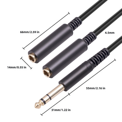 3718 6.35mm Male to Dual Female 1/4 TRS Stereo Audio Cable, Length: 30cm - Microphone Audio Cable & Connector by buy2fix | Online Shopping UK | buy2fix
