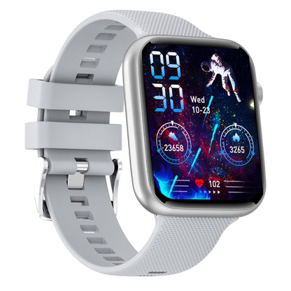 HT15 1.85 inch Silicone Band IP67 Waterproof Smart Watch, Support Bluetooth Calling / Sleep Monitoring(Silver) by buy2fix