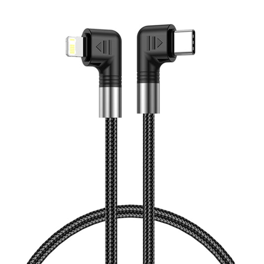 A9 30W USB-C/Type-C to 8 Pin Double Elbow Data Cable, Length:0.5m by buy2fix
