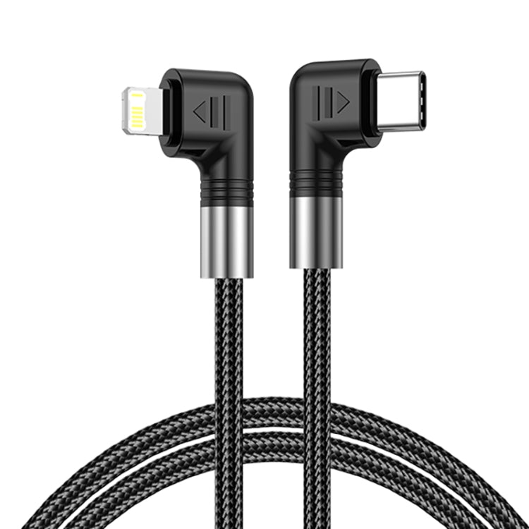 A9 30W USB-C/Type-C to 8 Pin Double Elbow Data Cable, Length:2m by buy2fix
