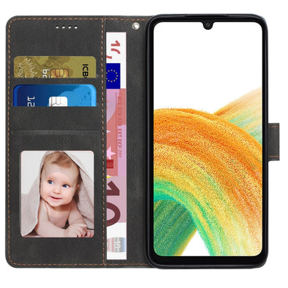 For Samsung Galaxy A34 5G Fantasy Skin-feel Calfskin Texture Leather Phone Case(Black) by buy2fix