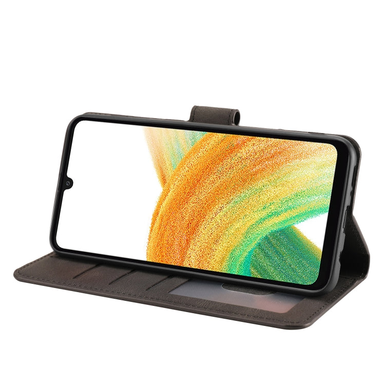 For Samsung Galaxy A34 5G Fantasy Skin-feel Calfskin Texture Leather Phone Case(Black) by buy2fix