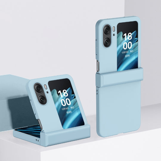 For OPPO Find N2 Flip Three-stage Skin Feel PC Phone Case with Hinge(Sky Blue)