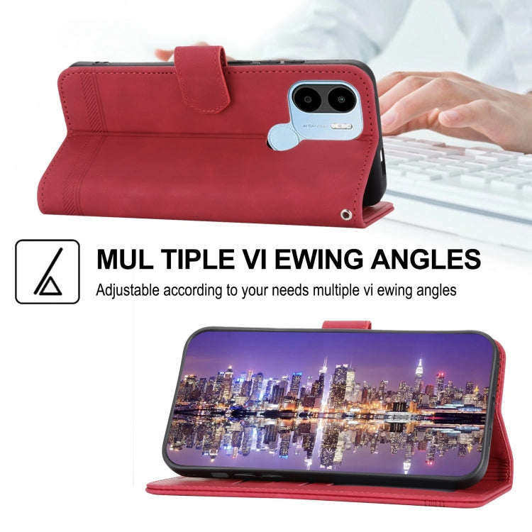 For Xiaomi Redmi A1+ Dierfeng Dream Line Leather Phone Case(Red) - Xiaomi Cases by buy2fix | Online Shopping UK | buy2fix