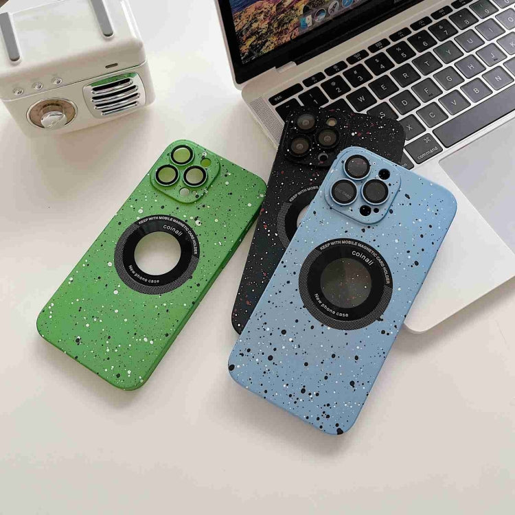 For iPhone 14 Plus Splash Ink MagSafe Magnetic Phone Case(Dark Green) - iPhone 14 Plus Cases by buy2fix | Online Shopping UK | buy2fix