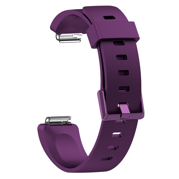 For Fitbit Inspire / Inspire HR Glossy Surface Silicone  Watch Band, Size:S(Dark Purple) - Watch Bands by buy2fix | Online Shopping UK | buy2fix