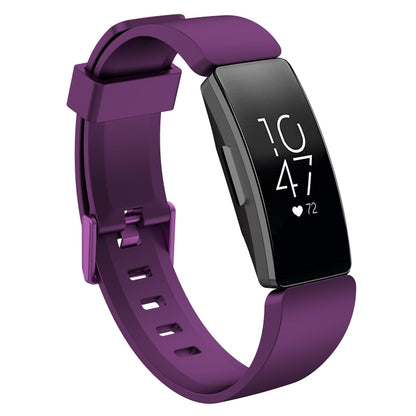 For Fitbit Inspire / Inspire HR Glossy Surface Silicone  Watch Band, Size:S(Dark Purple) - Watch Bands by buy2fix | Online Shopping UK | buy2fix
