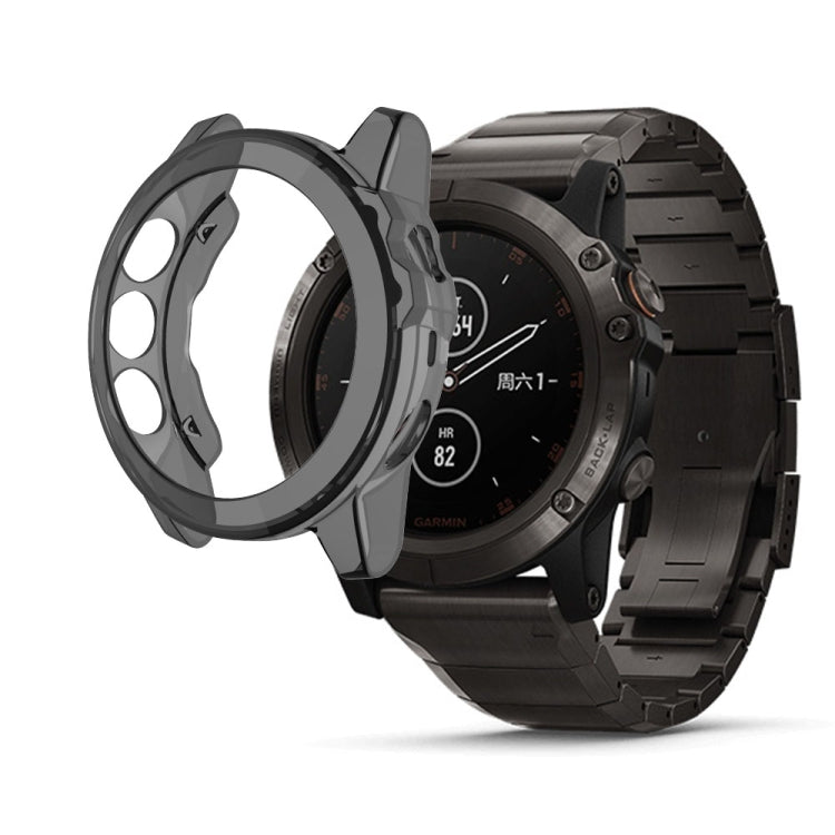 For Garmin Fenix 5X TPU Translucent Watch Case(Black) - Watch Cases by buy2fix | Online Shopping UK | buy2fix