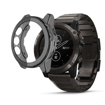 For Garmin Fenix 5X TPU Translucent Watch Case(Black) - Watch Cases by buy2fix | Online Shopping UK | buy2fix