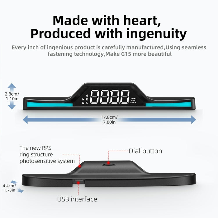 G15 Car HD GPS Head-Up Display with Color Changing Ambient Light - Head Up Display System by buy2fix | Online Shopping UK | buy2fix