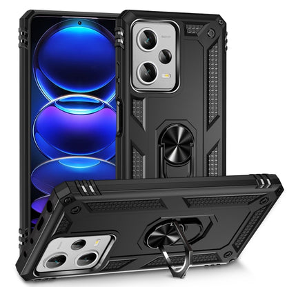 For Xiaomi Redmi Note 12 Pro+ Shockproof TPU + PC Phone Case with Holder(Black) - Xiaomi Cases by buy2fix | Online Shopping UK | buy2fix