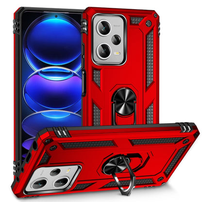 For Xiaomi Redmi Note 12 Pro+ Shockproof TPU + PC Phone Case with Holder(Red) by buy2fix