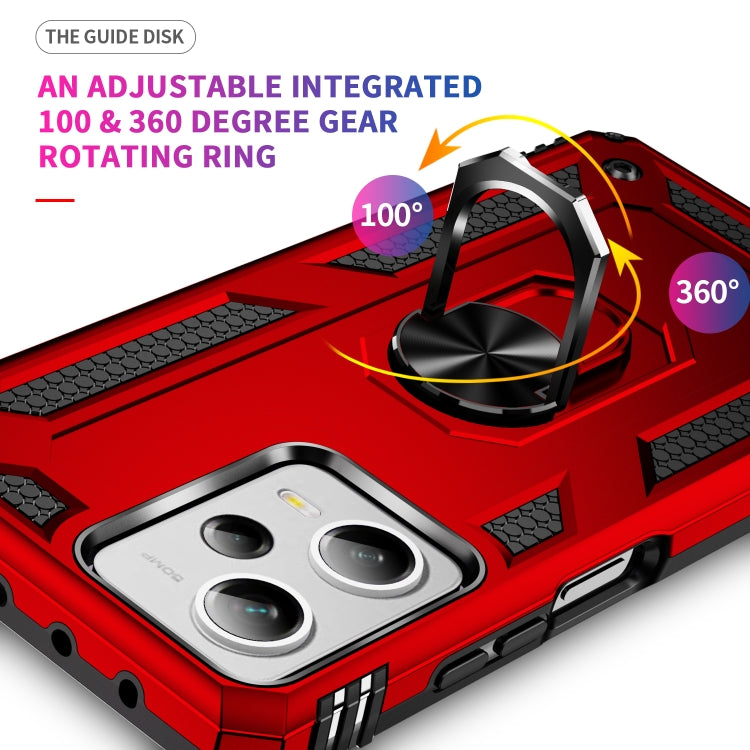 For Xiaomi Redmi Note 12 Pro+ Shockproof TPU + PC Phone Case with Holder(Red) by buy2fix