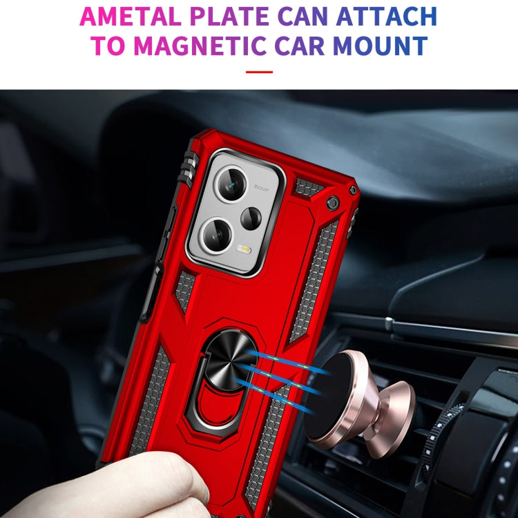 For Xiaomi Redmi Note 12 Pro+ Shockproof TPU + PC Phone Case with Holder(Red) by buy2fix